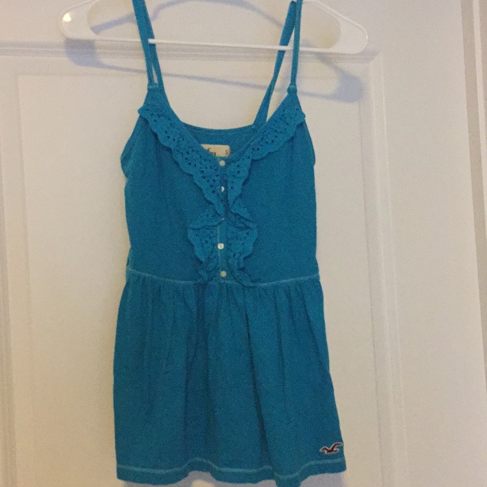 Blue Ruffle Tank Top - Picture 2 of 4